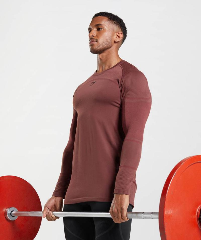 Gymshark 315 Long Sleeve Pulóverek Férfi Rózsaszín Barna  Hungary |  BCXSG-7985