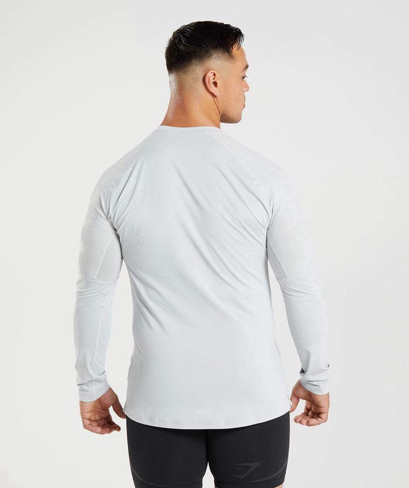 Gymshark 315 Long Sleeve T-Shirts Férfi Világos Szürke  Hungary |  BGVNT-6192