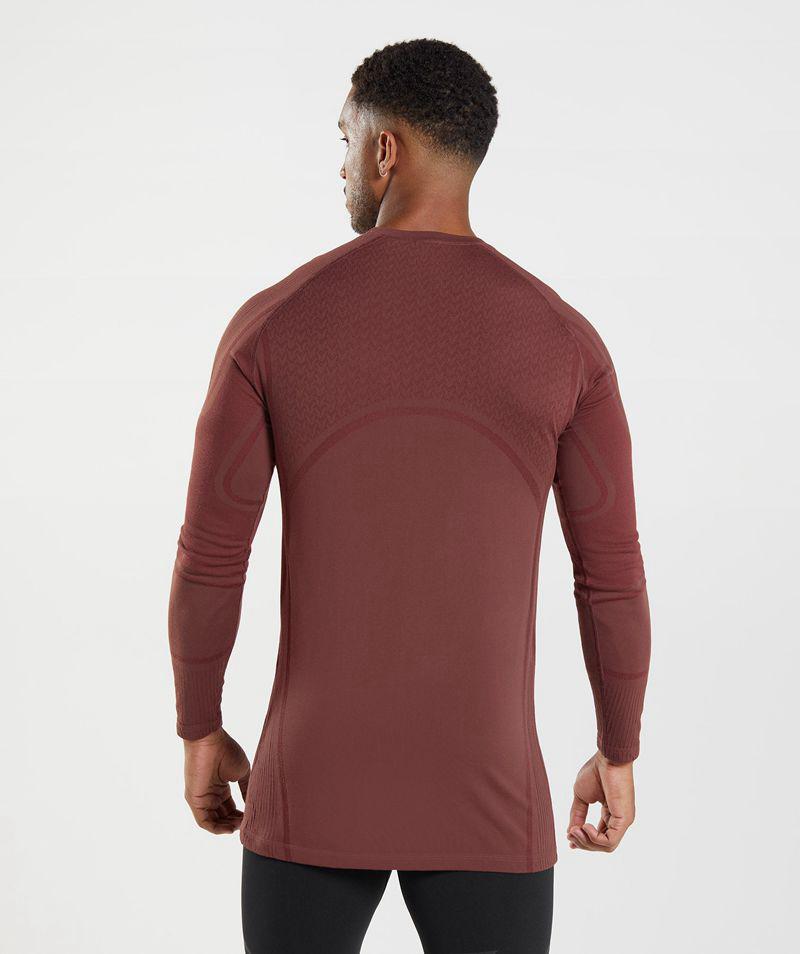 Gymshark 315 Long Sleeve T-Shirts Férfi Bordó  Hungary |  ODBGV-6541