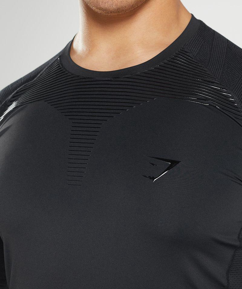 Gymshark 315 Long Sleeve T-Shirts Férfi Fekete  Hungary |  QSGZY-9683