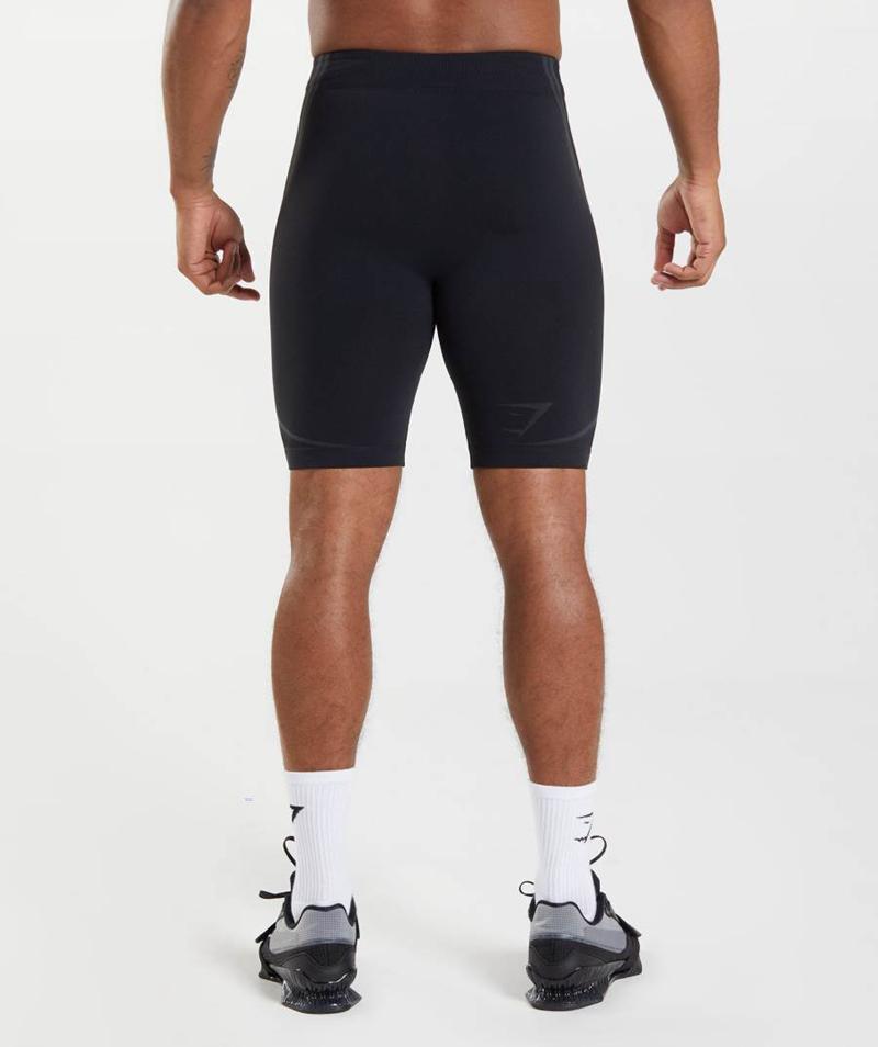 Gymshark 315 Seamless 1/2 Rövidnadrág Férfi Fekete Szürke Szürke  Hungary |  LCMDR-4923