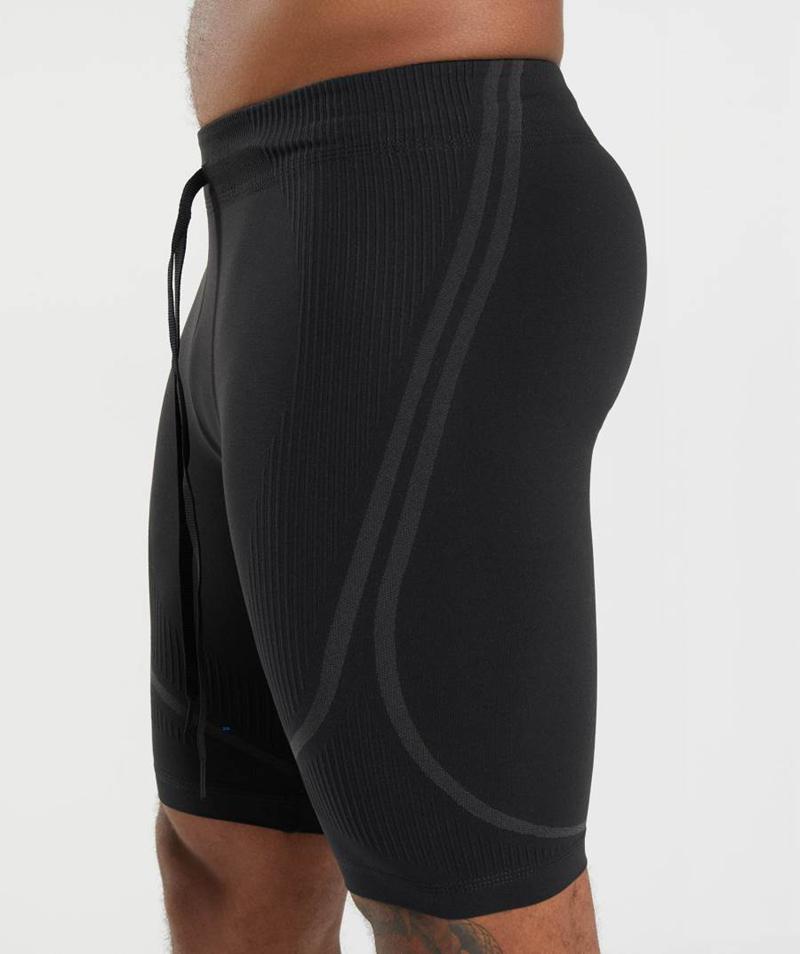 Gymshark 315 Seamless 1/2 Rövidnadrág Férfi Fekete Szürke Szürke  Hungary |  LCMDR-4923