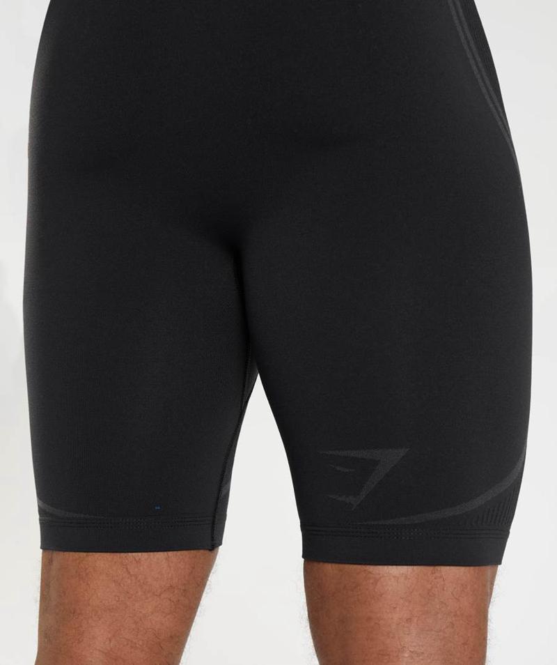 Gymshark 315 Seamless 1/2 Rövidnadrág Férfi Fekete Szürke Szürke  Hungary |  LCMDR-4923