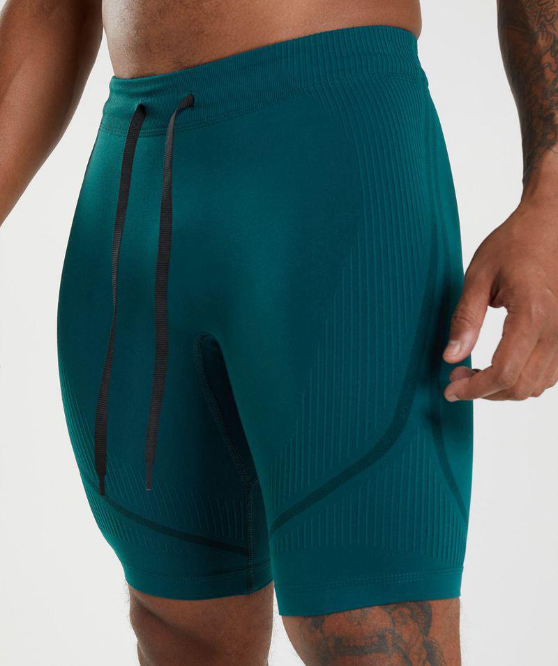 Gymshark 315 Seamless 1/2 Rövidnadrág Férfi Türkiz  Hungary |  QXMVG-5104