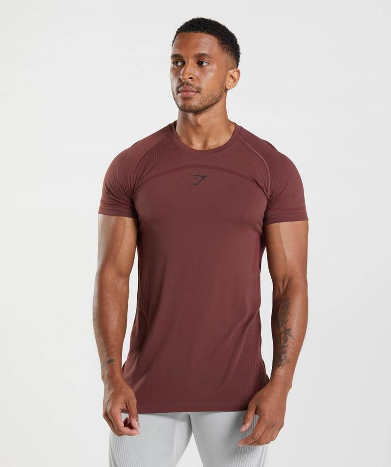 Gymshark 315 Seamless T-Shirts Férfi Bordó  Hungary |  FABMN-4382