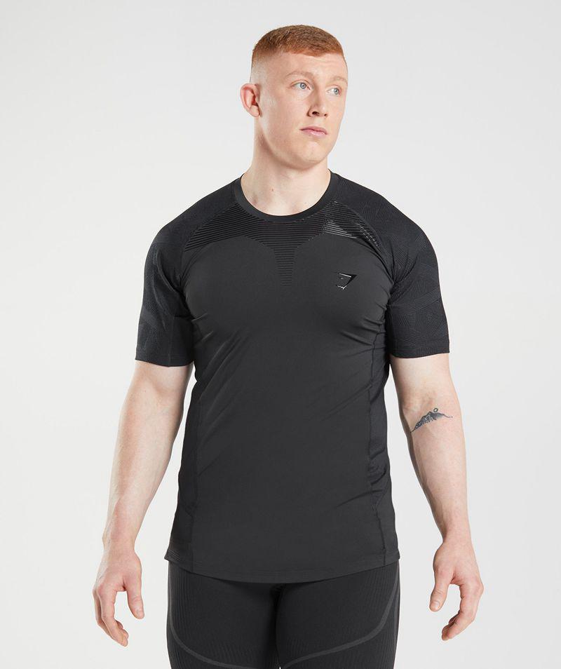 Gymshark 315 T-Shirts Férfi Fekete  Hungary |  LPXYE-1483