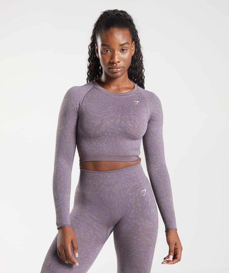 Gymshark Adapt Animal Seamless Csipke Up Back Felsők Női Lila  Hungary |  YBRNU-3648