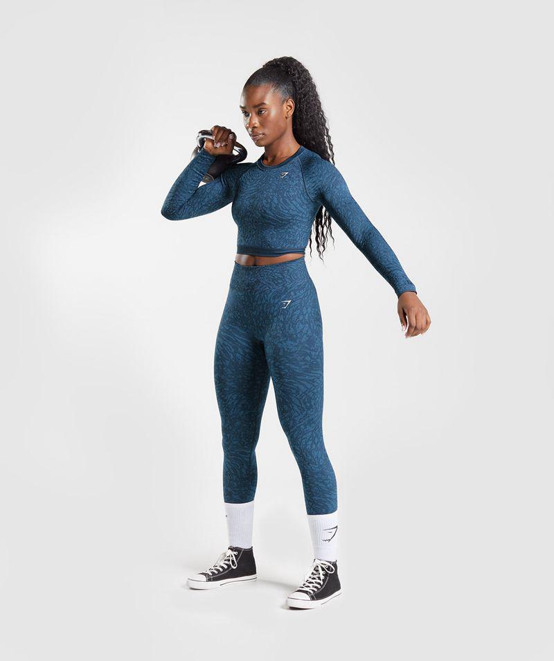 Gymshark Adapt Animal Seamless Csipke Up Back Felsők Női Sötétkék  Hungary |  YPJLK-8934