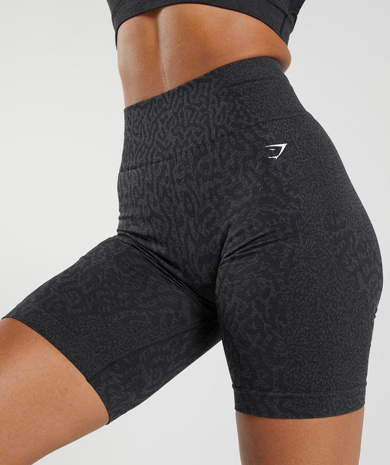 Gymshark Adapt Animal Seamless Cycling Rövidnadrág Női Fekete  Hungary |  XGTEU-5893