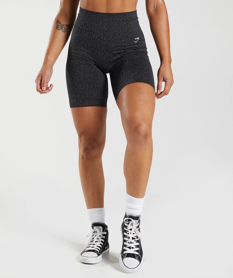 Gymshark Adapt Animal Seamless Cycling Rövidnadrág Női Fekete  Hungary |  XGTEU-5893