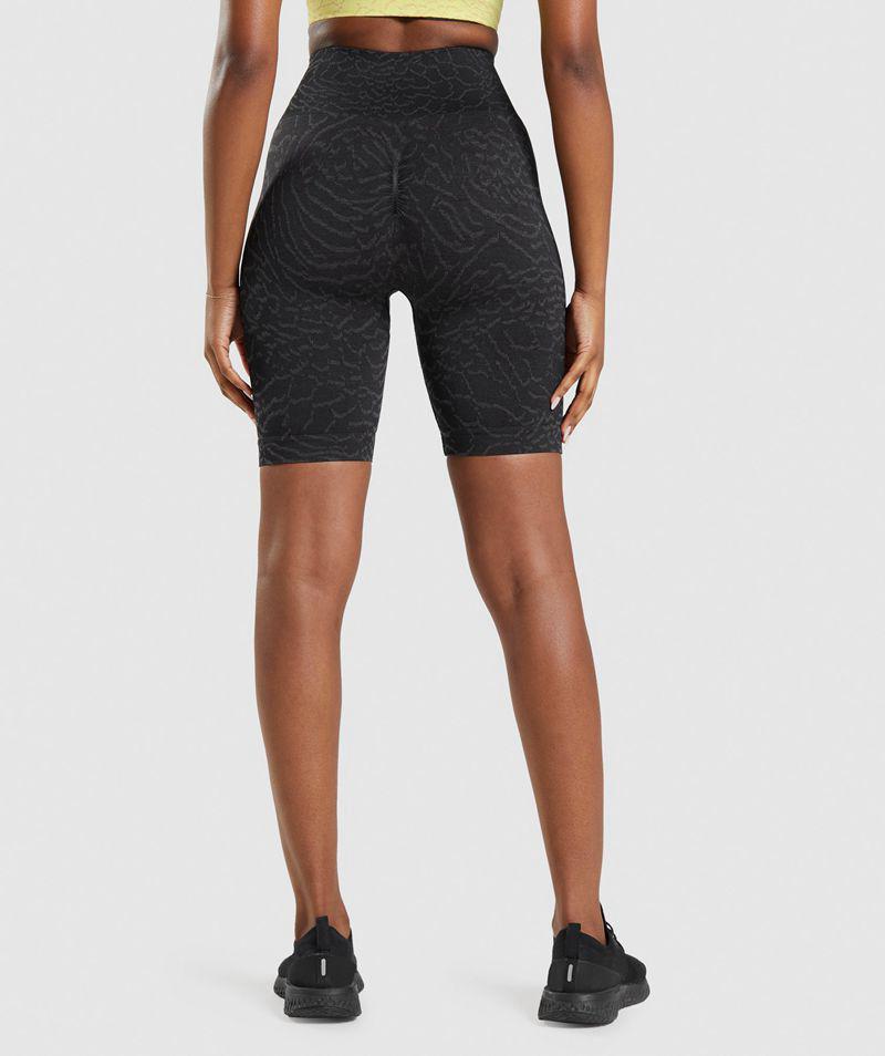 Gymshark Adapt Animal Seamless Cycling Rövidnadrág Női Fekete  Hungary |  YHZKR-6841