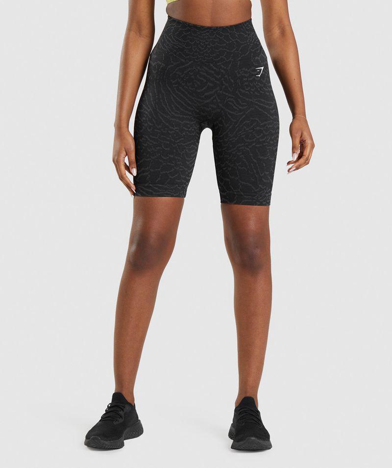 Gymshark Adapt Animal Seamless Cycling Rövidnadrág Női Fekete  Hungary |  YHZKR-6841