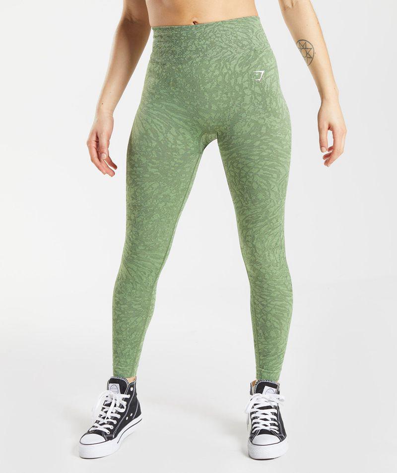 Gymshark Adapt Animal Seamless Leggings Női Zöld  Hungary |  BSWAP-6735