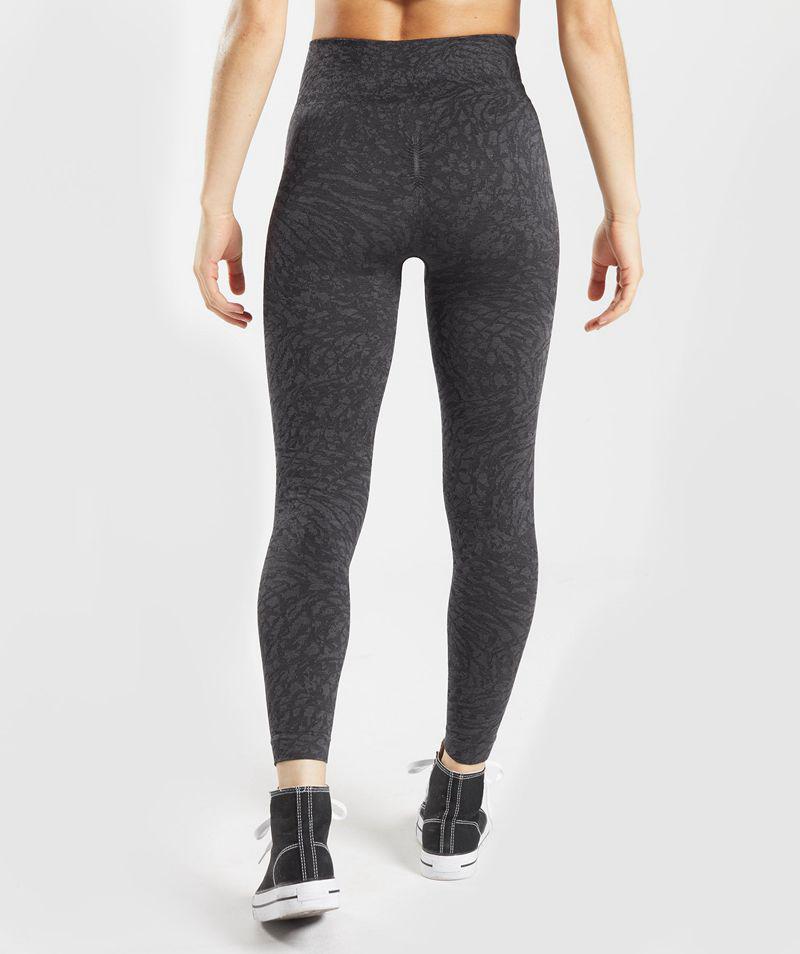 Gymshark Adapt Animal Seamless Leggings Női Fekete  Hungary |  FIZPU-9823