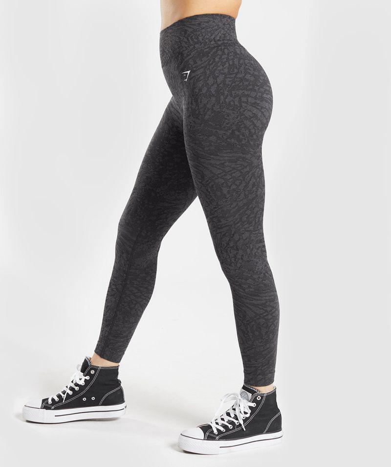 Gymshark Adapt Animal Seamless Leggings Női Fekete  Hungary |  FIZPU-9823