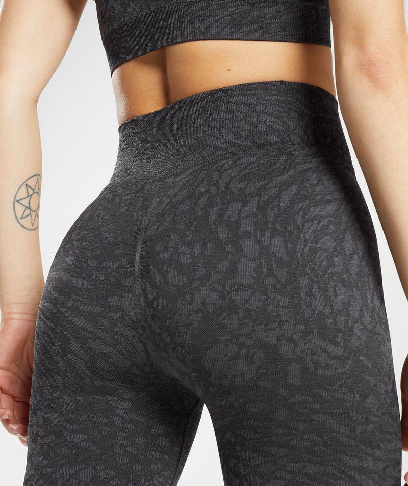 Gymshark Adapt Animal Seamless Leggings Női Fekete  Hungary |  FIZPU-9823