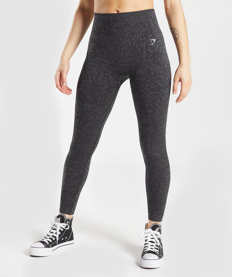 Gymshark Adapt Animal Seamless Leggings Női Fekete  Hungary |  FIZPU-9823