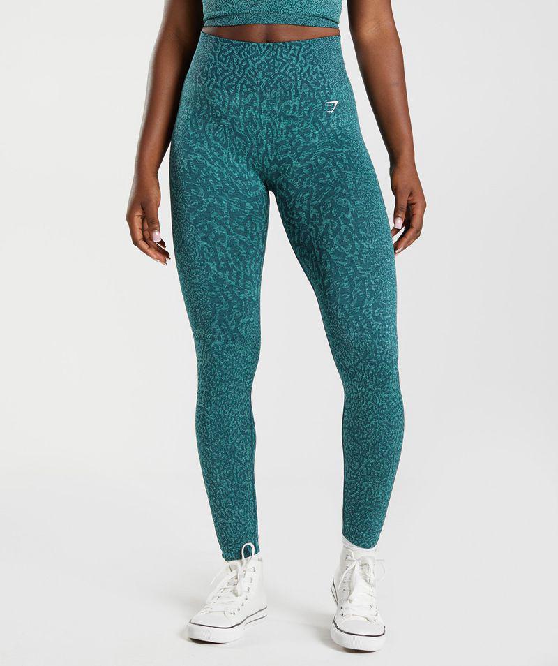 Gymshark Adapt Animal Seamless Leggings Női Türkiz  Hungary |  FYMUA-8120