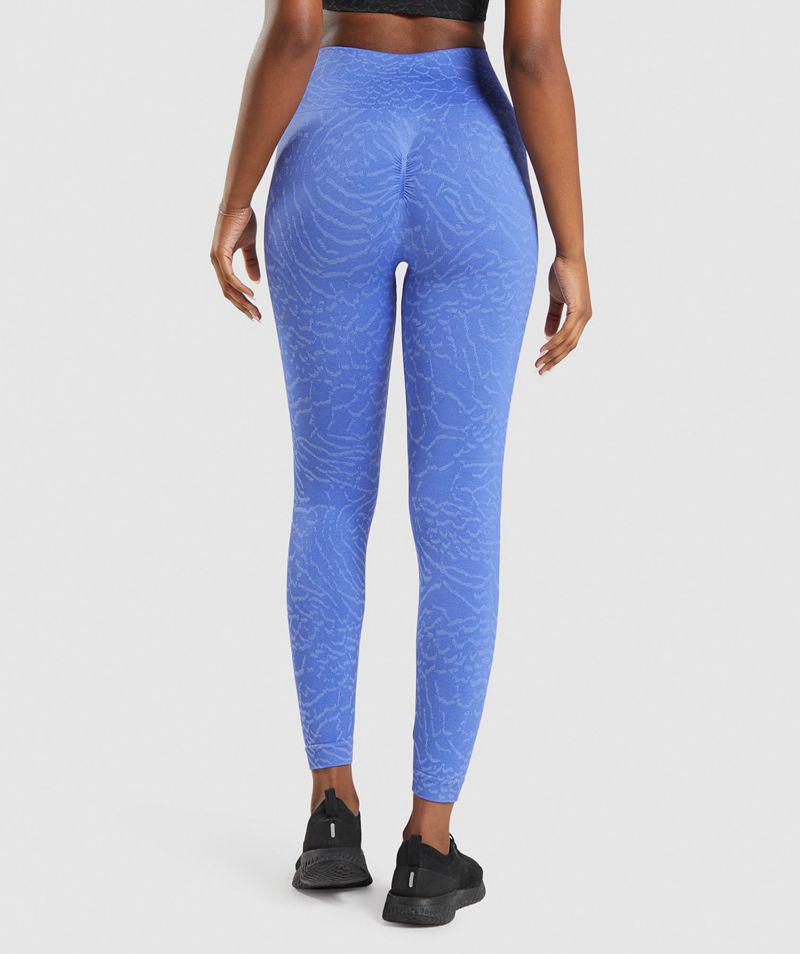 Gymshark Adapt Animal Seamless Leggings Női Kék  Hungary |  IKBHJ-5142