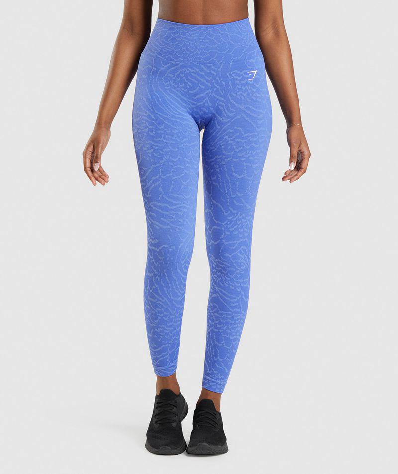 Gymshark Adapt Animal Seamless Leggings Női Kék  Hungary |  IKBHJ-5142