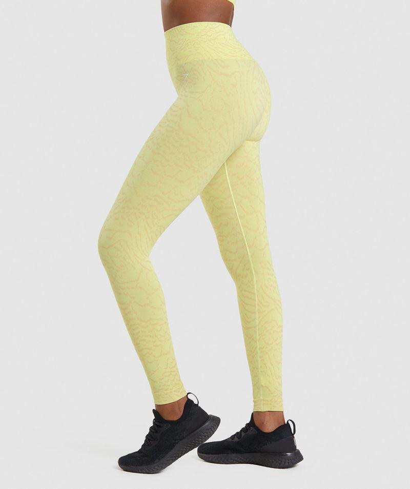 Gymshark Adapt Animal Seamless Leggings Női Sárga  Hungary |  ISHAO-5106