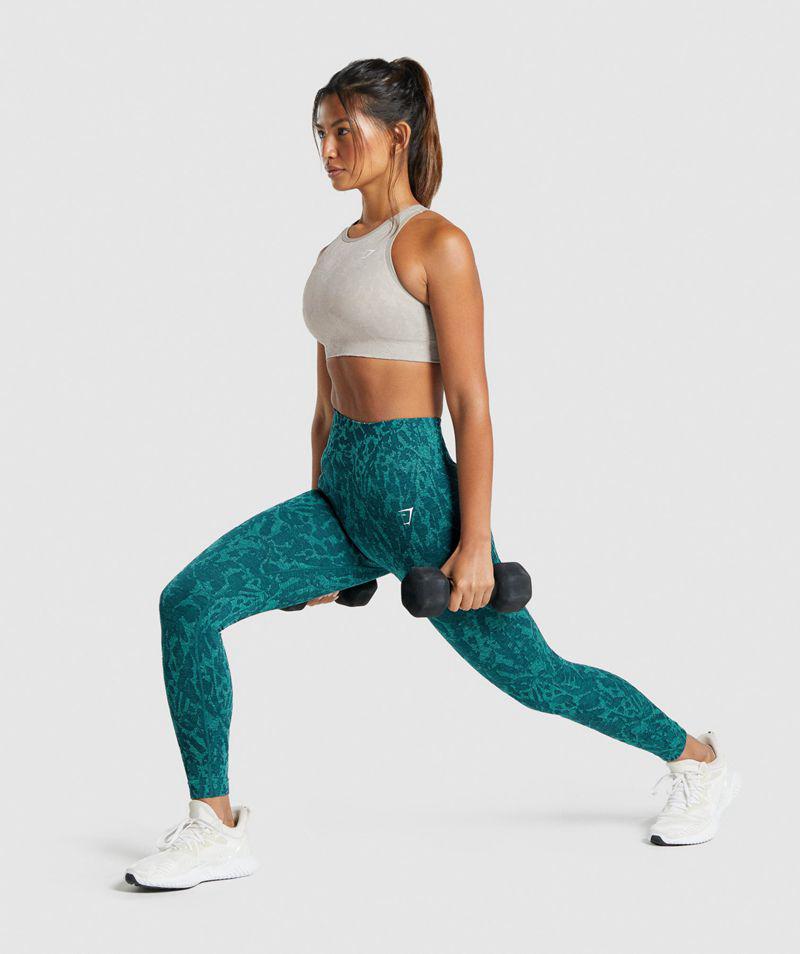 Gymshark Adapt Animal Seamless Leggings Női Türkiz  Hungary |  KFZQJ-0673