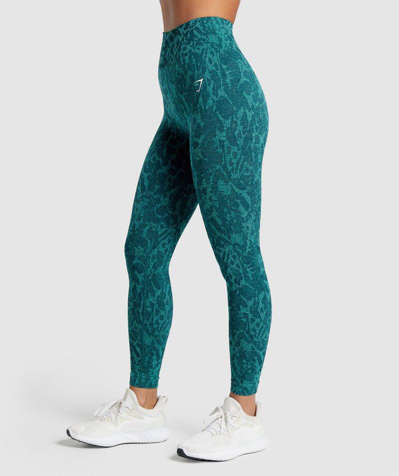 Gymshark Adapt Animal Seamless Leggings Női Türkiz  Hungary |  KFZQJ-0673