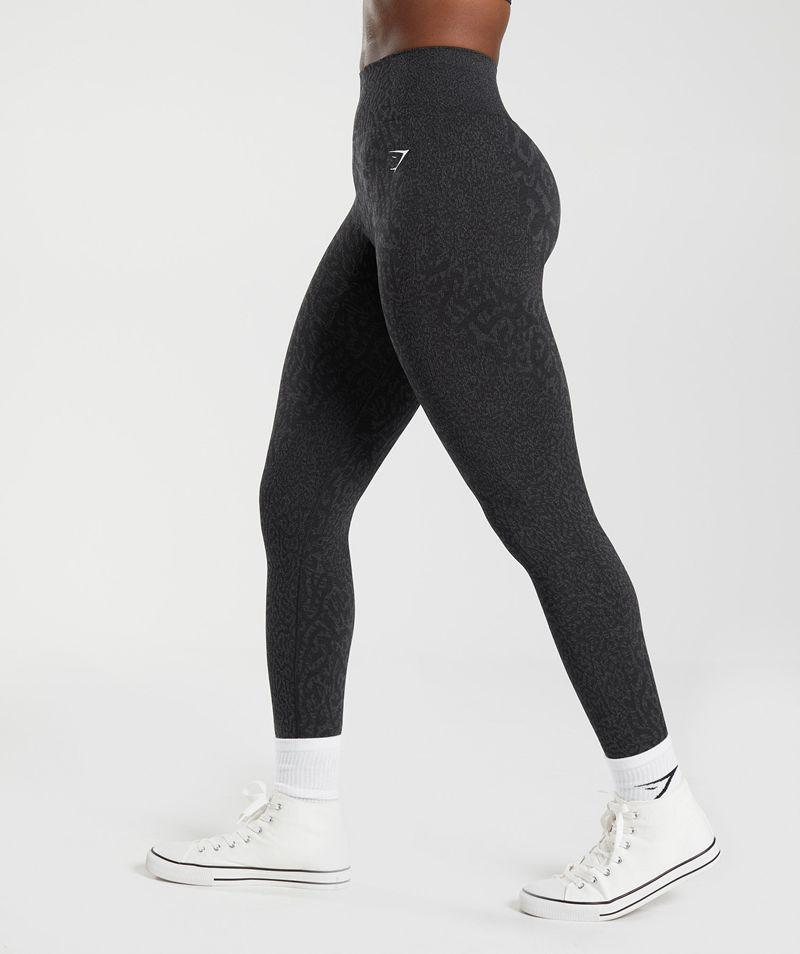 Gymshark Adapt Animal Seamless Leggings Női Fekete  Hungary |  RAKFM-0574