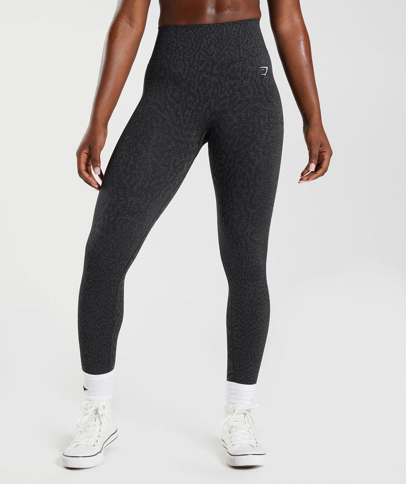 Gymshark Adapt Animal Seamless Leggings Női Fekete  Hungary |  RAKFM-0574