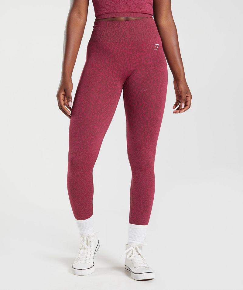 Gymshark Adapt Animal Seamless Leggings Női Bordó  Hungary |  STBPF-1283