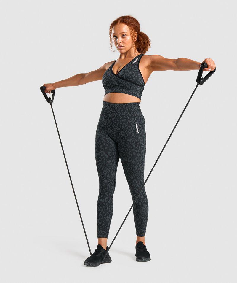 Gymshark Adapt Animal Seamless Sportmelltartó Női Fekete  Hungary |  PANCD-8461