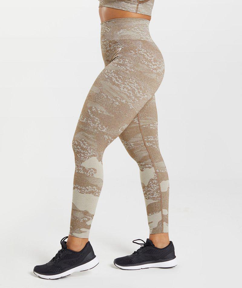 Gymshark Adapt Camo Seamless Leggings Női Szürke Barna  Hungary |  DEQIL-1786