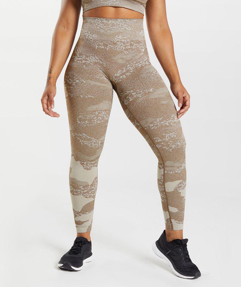 Gymshark Adapt Camo Seamless Leggings Női Szürke Barna  Hungary |  DEQIL-1786