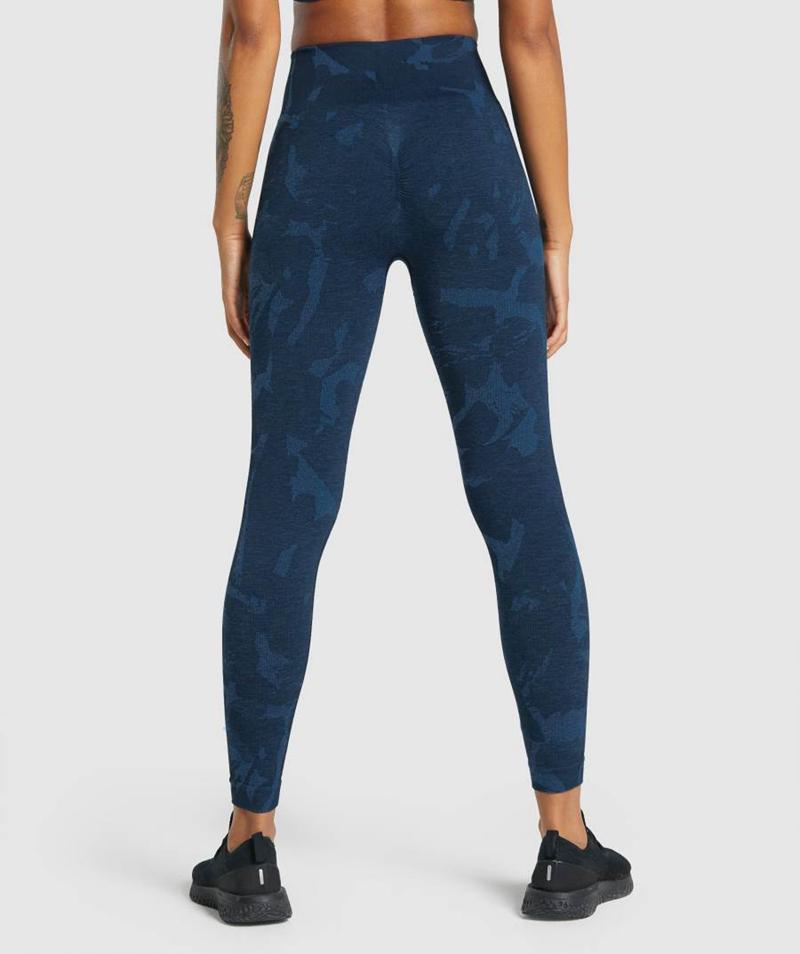 Gymshark Adapt Camo Seamless Leggings Női Sötétkék  Hungary |  JCXZB-3516