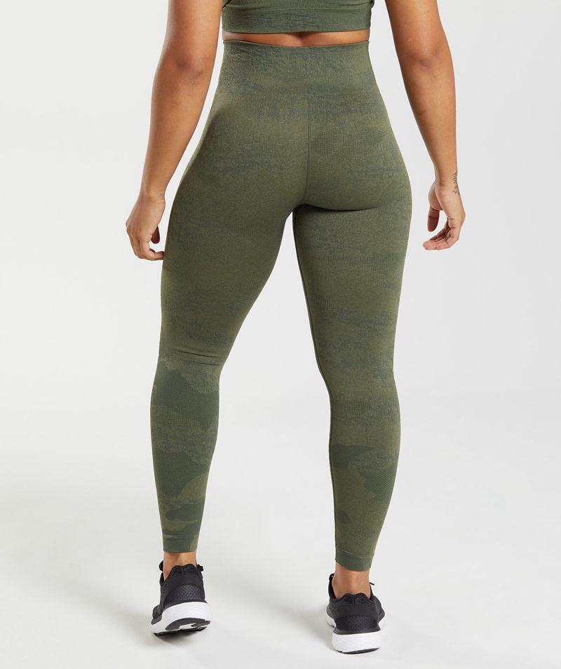 Gymshark Adapt Camo Seamless Leggings Női Olivazöld  Hungary |  SBTAU-2657