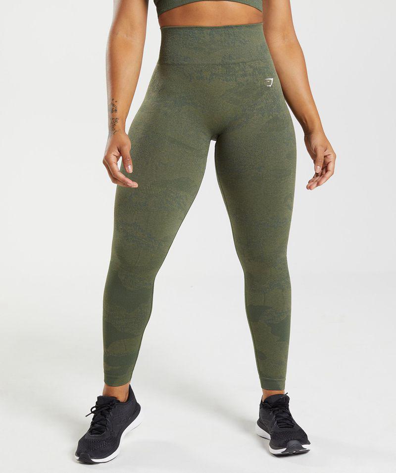 Gymshark Adapt Camo Seamless Leggings Női Olivazöld  Hungary |  SBTAU-2657