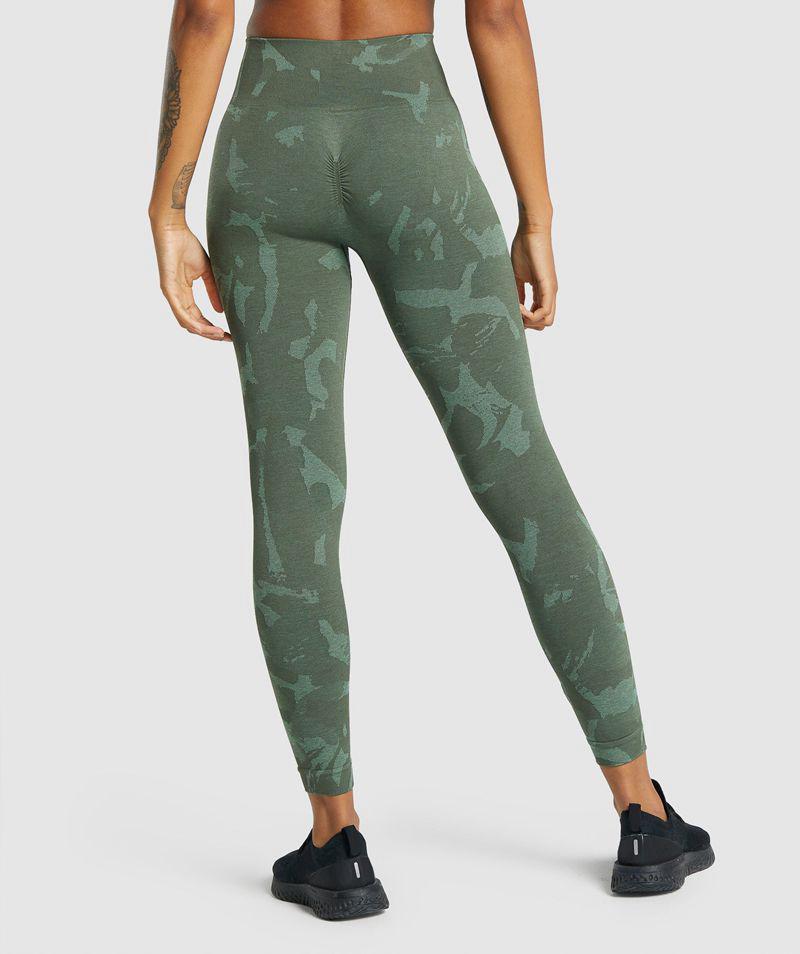 Gymshark Adapt Camo Seamless Leggings Női Zöld  Hungary |  YFLOB-8243