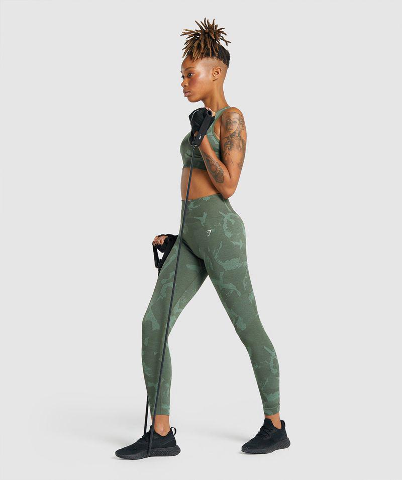 Gymshark Adapt Camo Seamless Leggings Női Zöld  Hungary |  YFLOB-8243