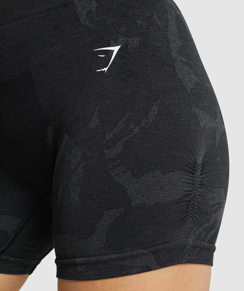 Gymshark Adapt Camo Seamless Rövidnadrág Női Fekete  Hungary |  EODUN-4026