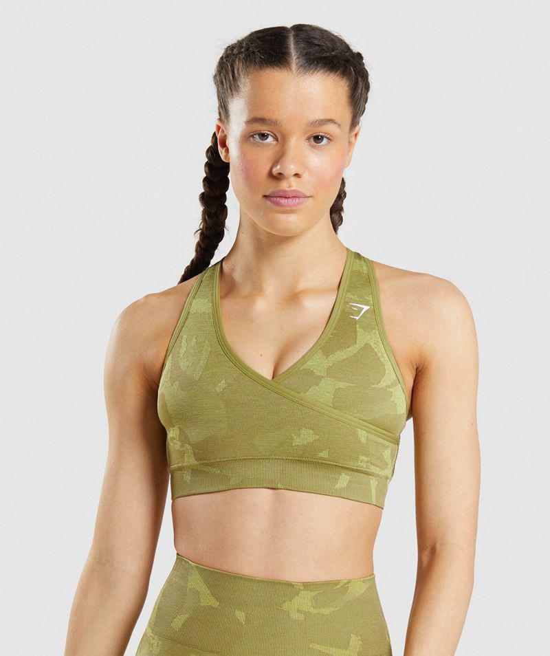 Gymshark Adapt Camo Seamless Sportmelltartó Női Zöld  Hungary |  WJXZH-5841