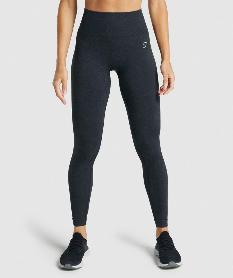 Gymshark Adapt Fleck Seamless Leggings Női Fekete  Hungary |  JLYFB-8792