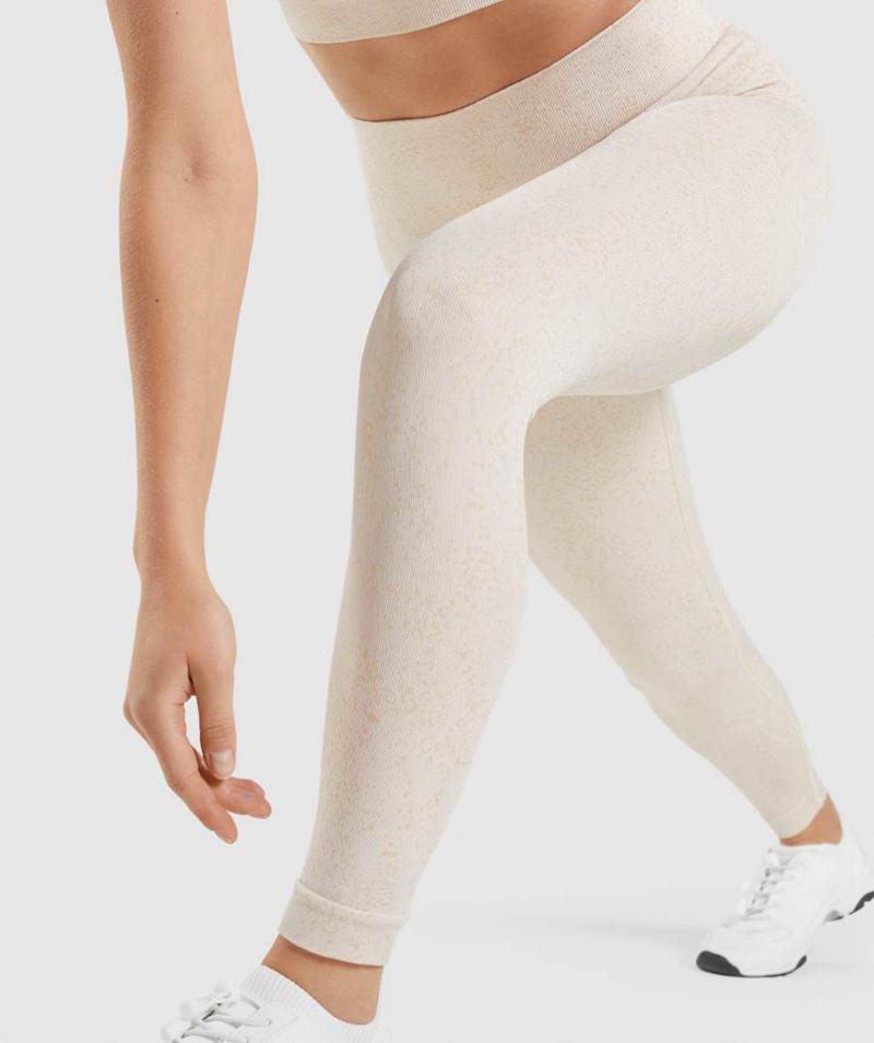 Gymshark Adapt Fleck Seamless Leggings Női Fehér  Hungary |  SAPCK-5218