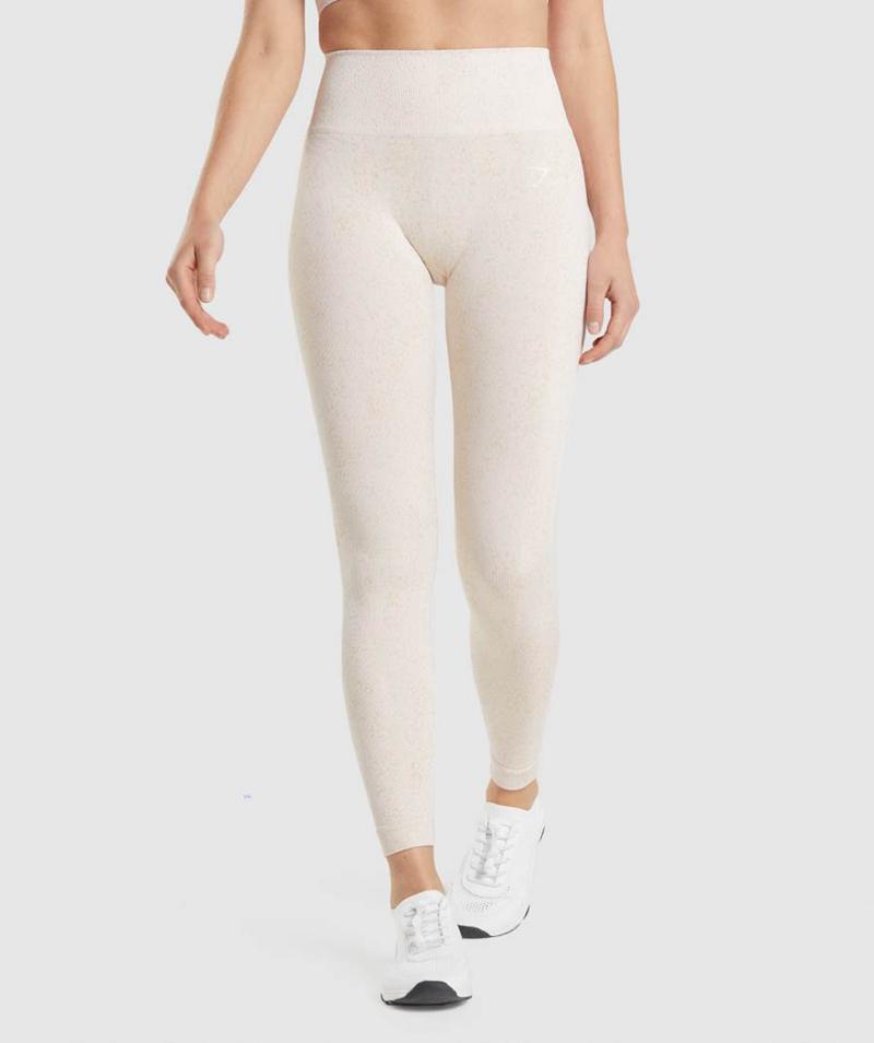 Gymshark Adapt Fleck Seamless Leggings Női Fehér  Hungary |  SAPCK-5218