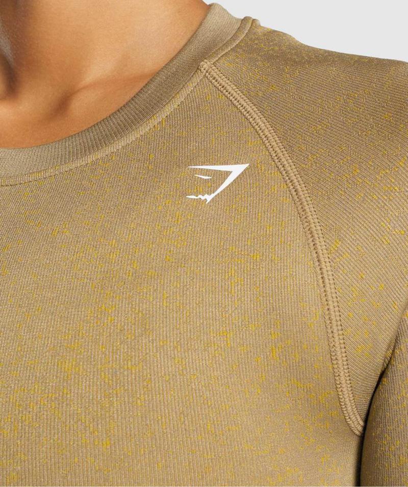 Gymshark Adapt Fleck Seamless Long Sleeve Vágott Felsők Női Világos Barna  Hungary |  XTLQR-0583