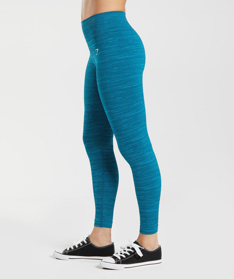 Gymshark Adapt Marl Seamless Leggings Női Kék  Hungary |  BXEAY-9586