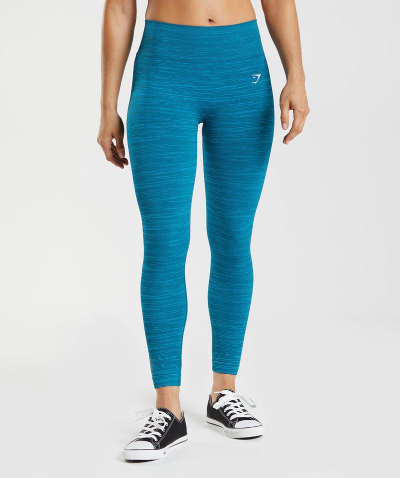 Gymshark Adapt Marl Seamless Leggings Női Kék  Hungary |  BXEAY-9586