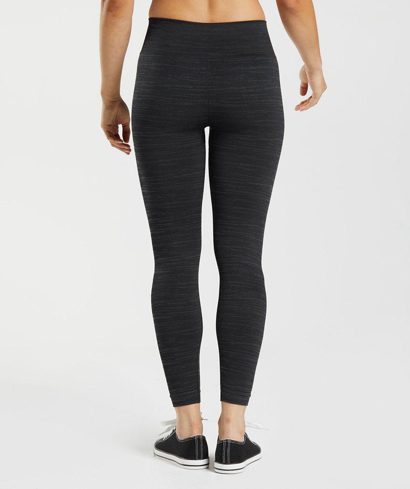 Gymshark Adapt Marl Seamless Leggings Női Fekete  Hungary |  VGBJY-8937