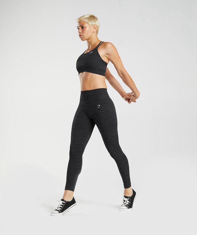 Gymshark Adapt Marl Seamless Leggings Női Fekete  Hungary |  VGBJY-8937