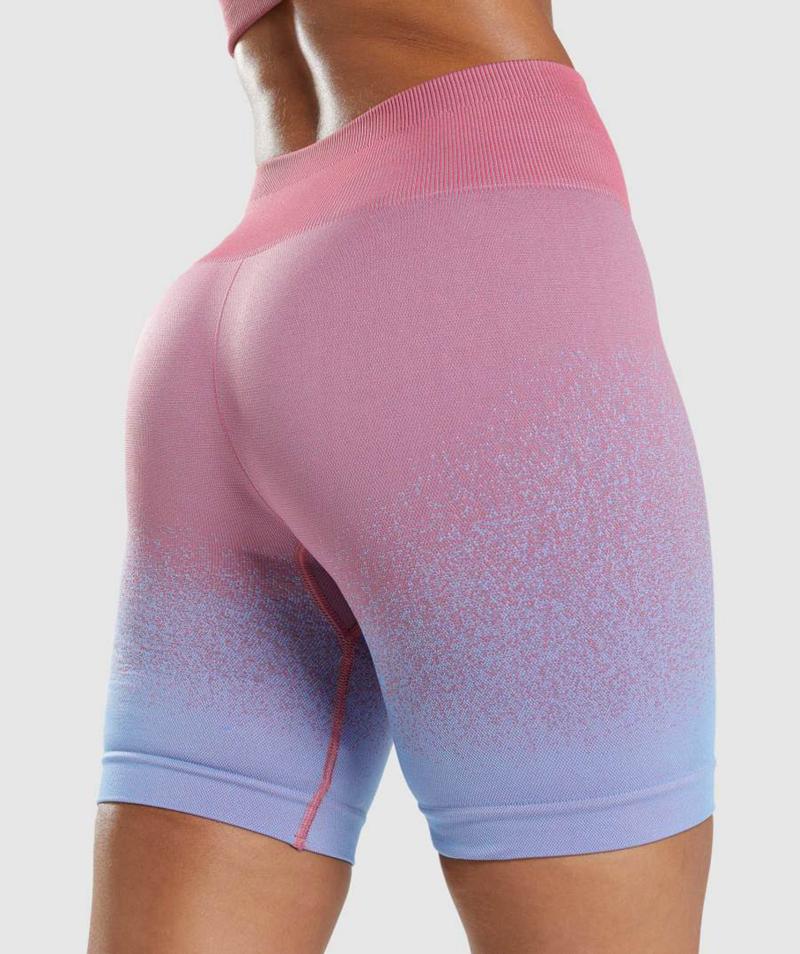 Gymshark Adapt Ombre Seamless Cycling Rövidnadrág Női Rózsaszín Rózsaszín Világos Kék  Hungary |  MGXFY-9867