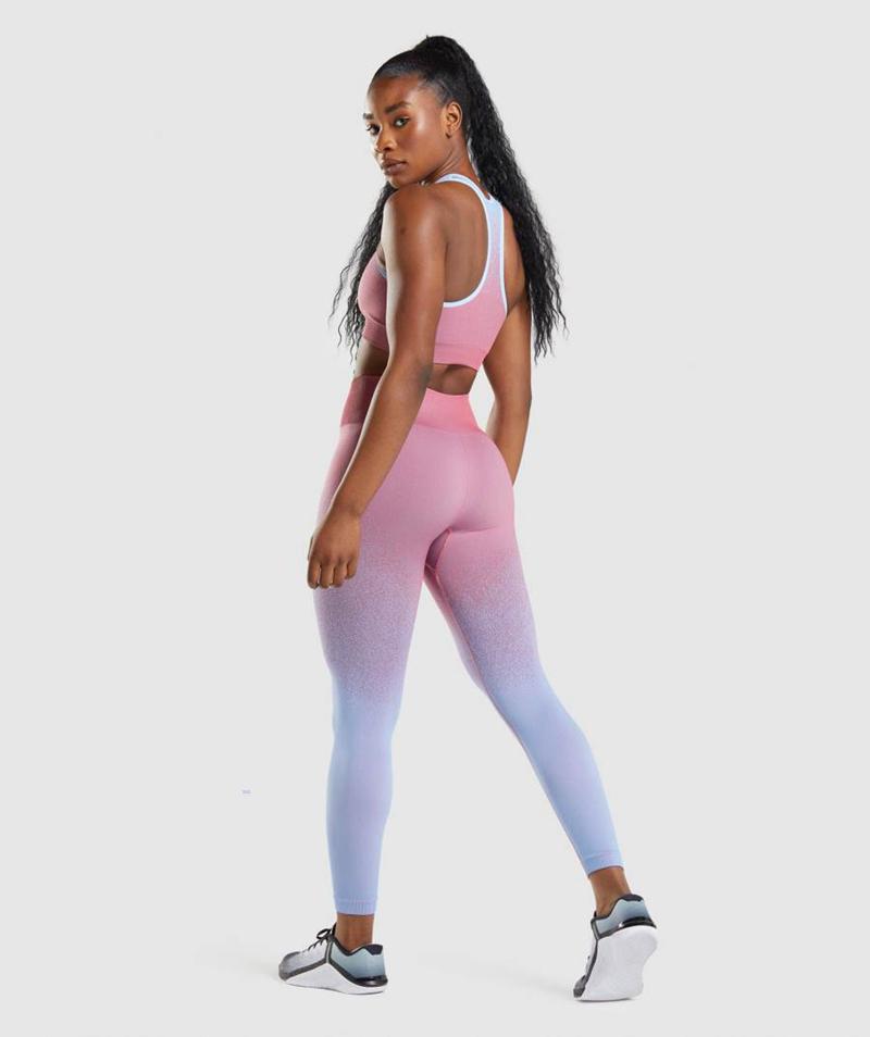 Gymshark Adapt Ombre Seamless Leggings Női Rózsaszín Rózsaszín Világos Kék  Hungary |  GTOYX-0659